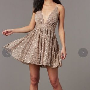Nude and Silver Glitter Dress